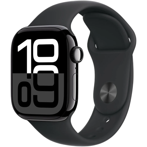 Apple Watch Series 10 44mm Jet Black Sport Band цвета «Черный» S/M