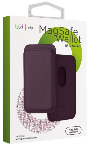Картхолдер для Apple iPhone vlp Magnet Wallet, марсала