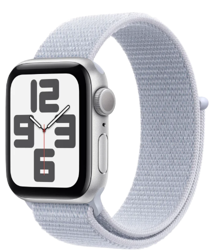 Apple Watch SE 2024 44мм Silver Sport loop цвета «голубой»