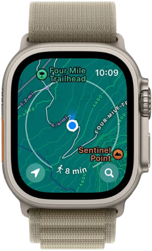 Apple Watch Ultra 2 корпус из титана, ремешок Olive Alpine Loop Large