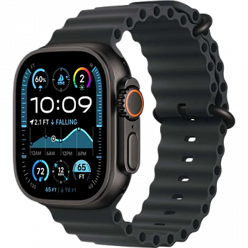 Apple Watch Ultra 2 корпус из черного титана, ремешок Black Ocean Band One Size